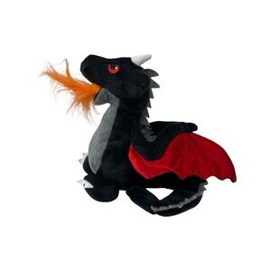 Pet P.L.A.Y. Plush Dragon Toy Willow's Mythical Darby Black Red Orange 8"
